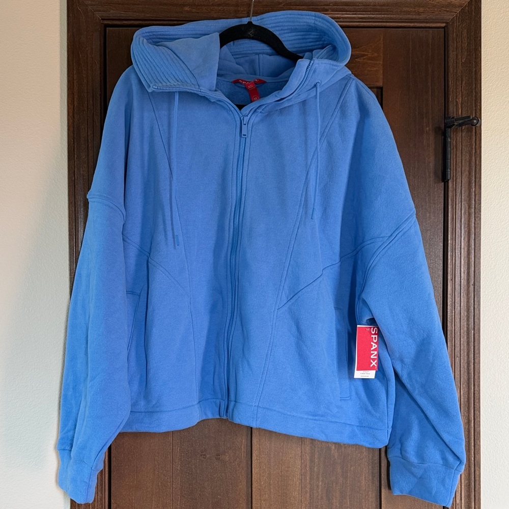NWT Spanx Cotton Fleece Full Zip Hoodie